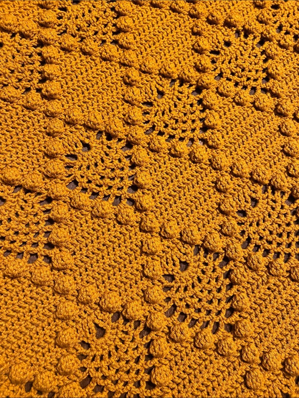 Handmade orange Crochet blanket